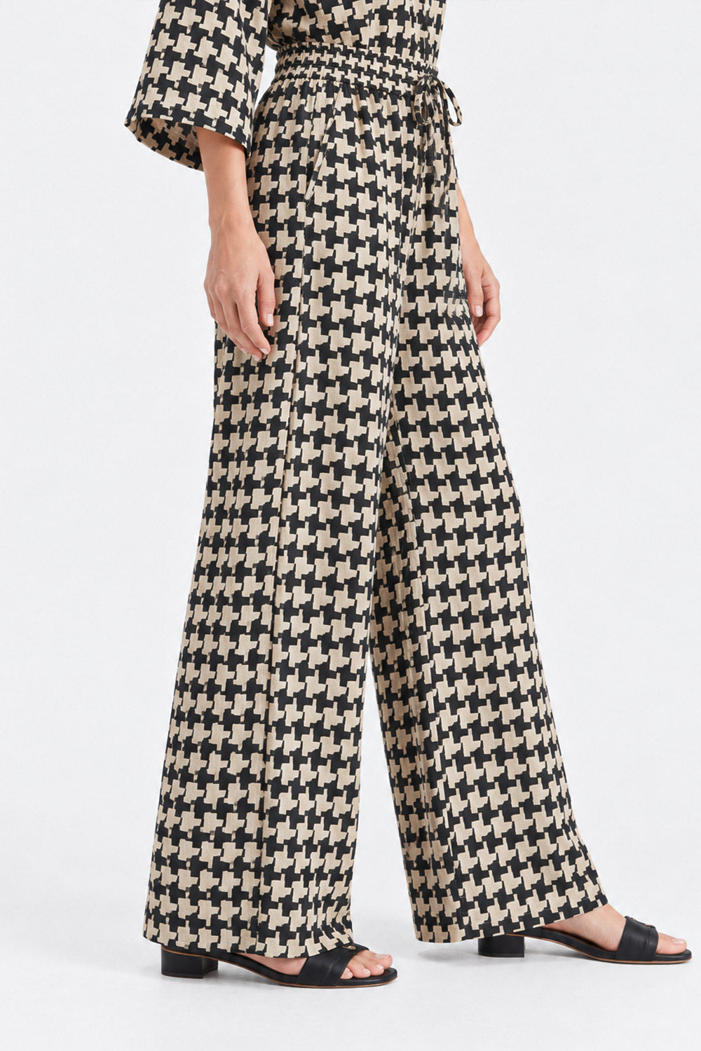 JACQUARD WIDE LEG TROUSER