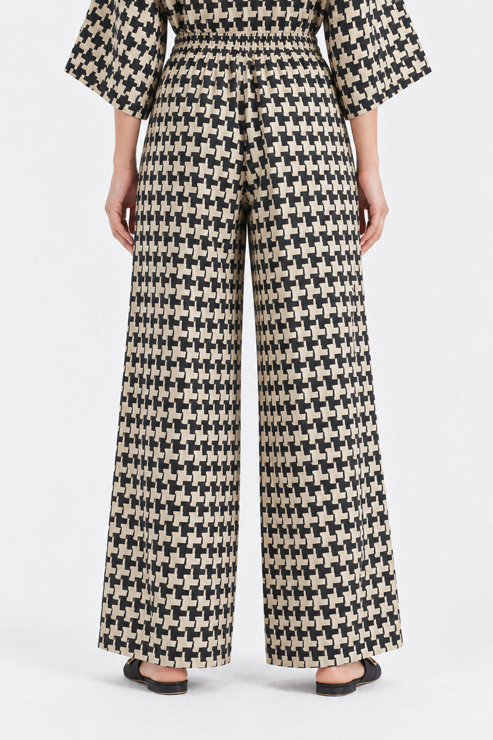 JACQUARD WIDE LEG TROUSER