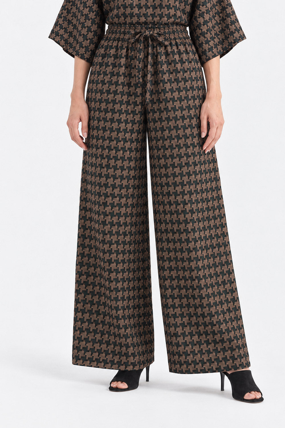 JACQUARD WIDE LEG TROUSER