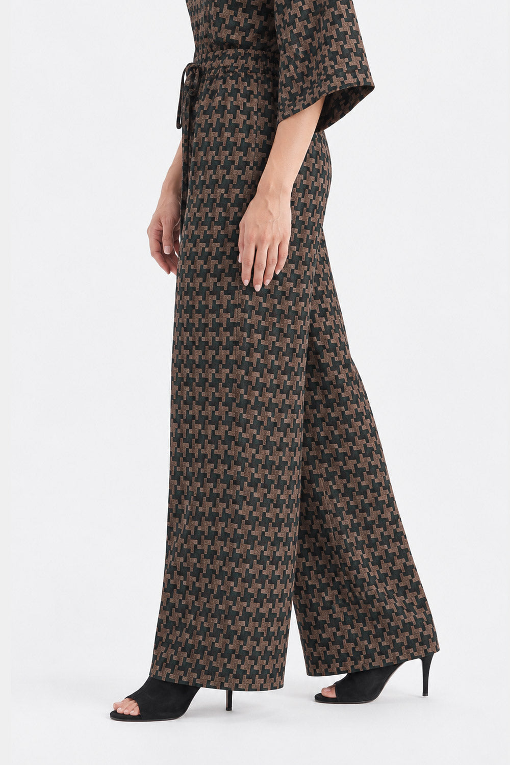 JACQUARD WIDE LEG TROUSER