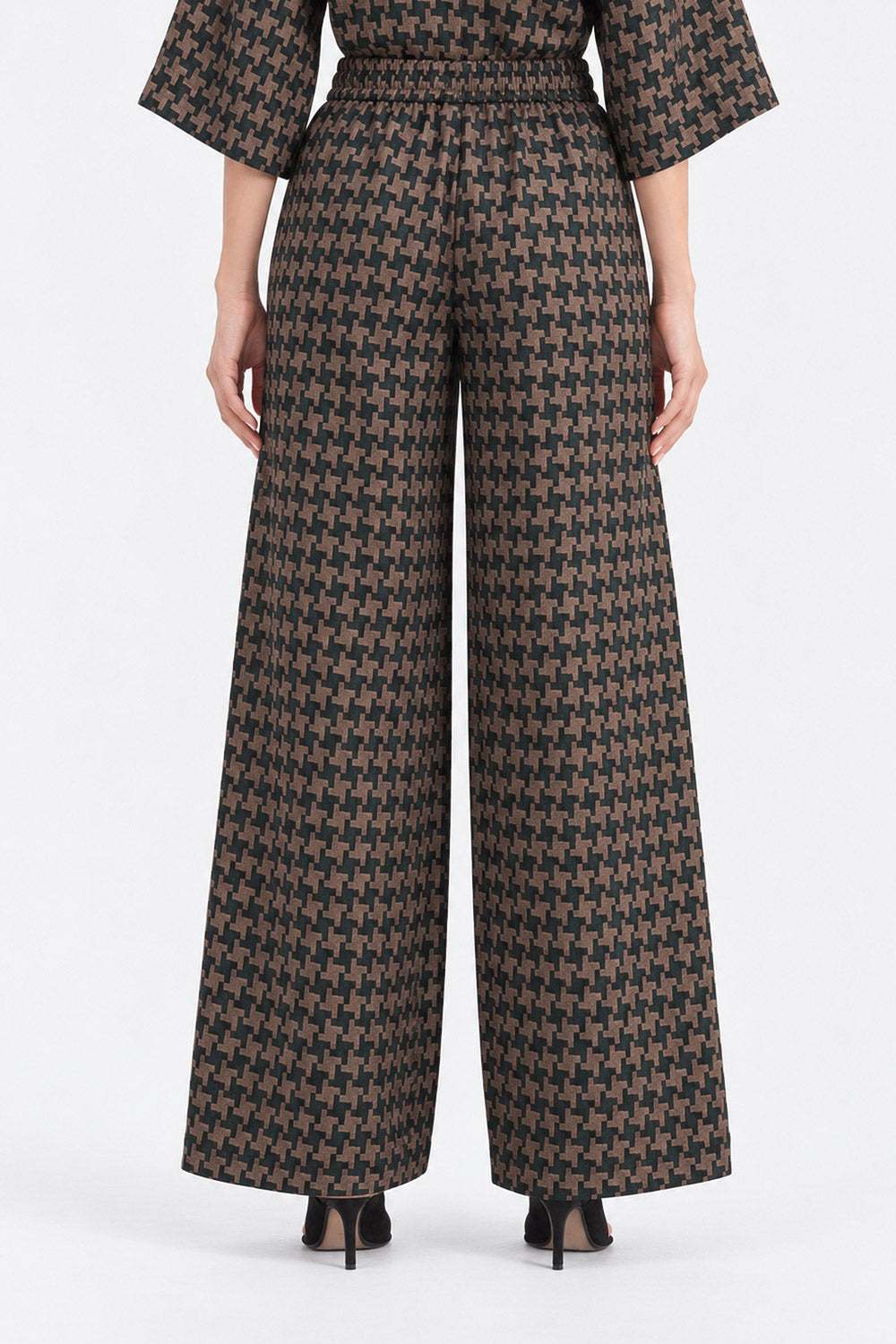 JACQUARD WIDE LEG TROUSER