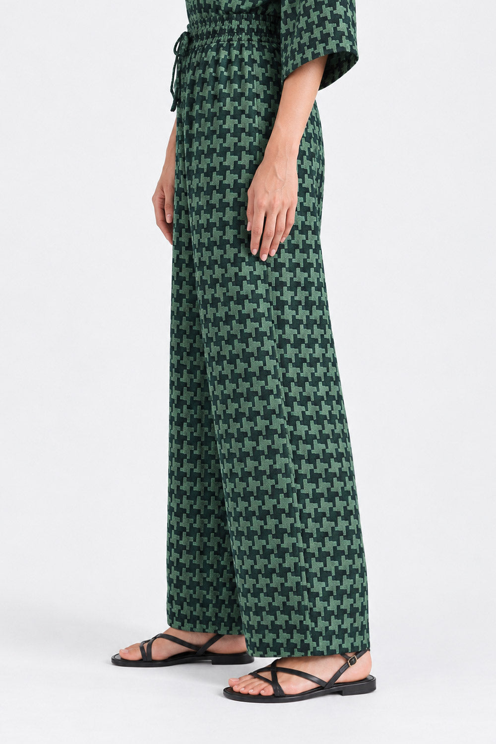 JACQUARD WIDE LEG TROUSER