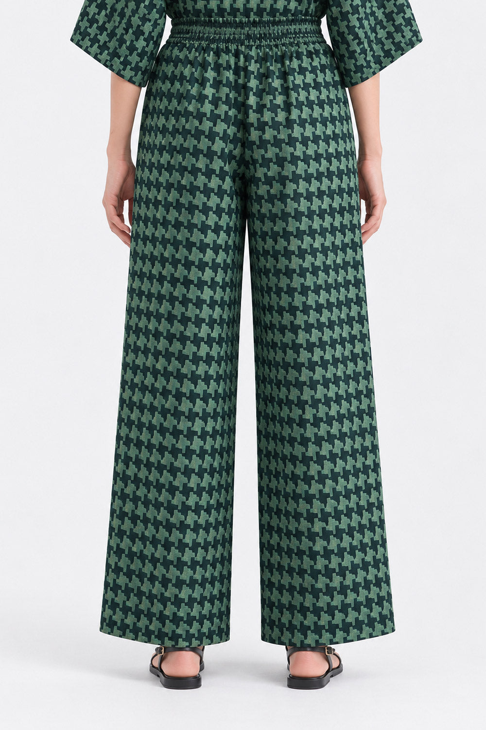 JACQUARD WIDE LEG TROUSER
