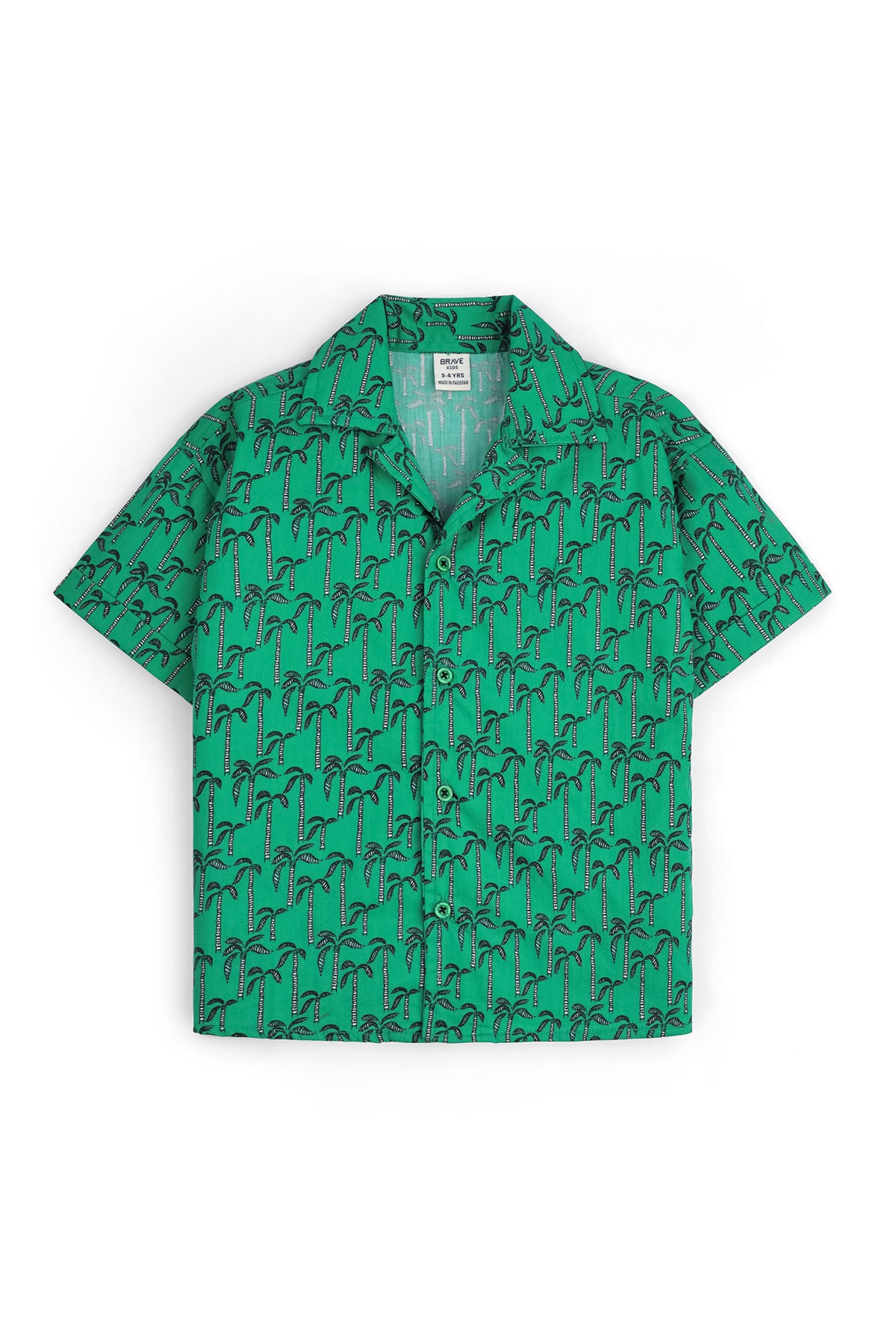 Boys Tropical Cuban Collar Shirt