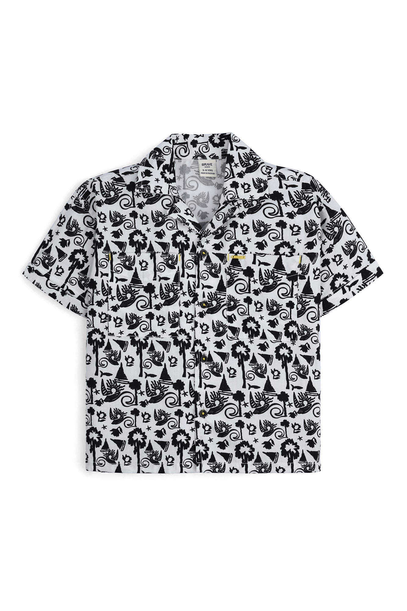 Boys' Tropical Monochrome Resort Shirt