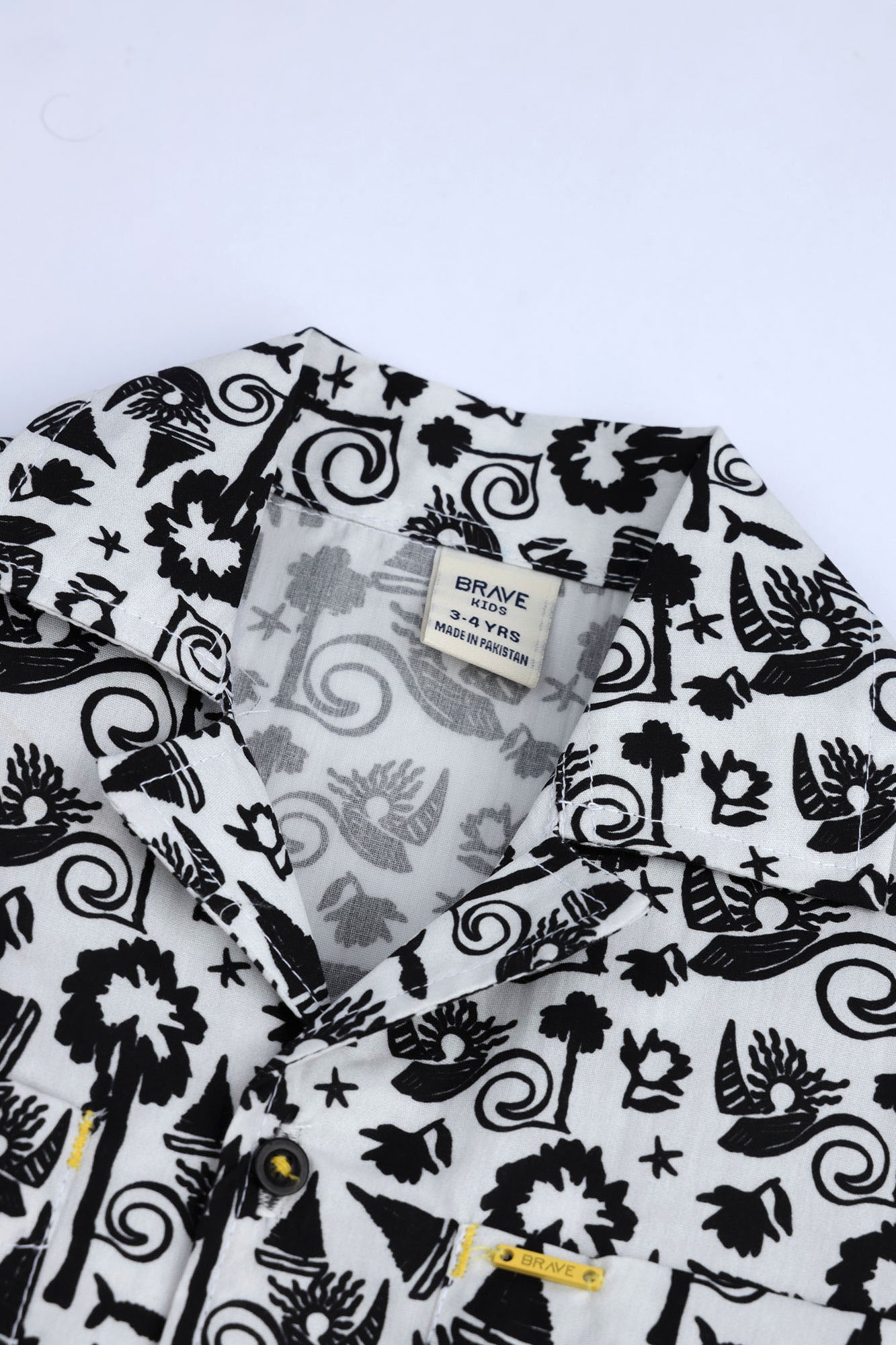 Boys' Tropical Monochrome Resort Shirt