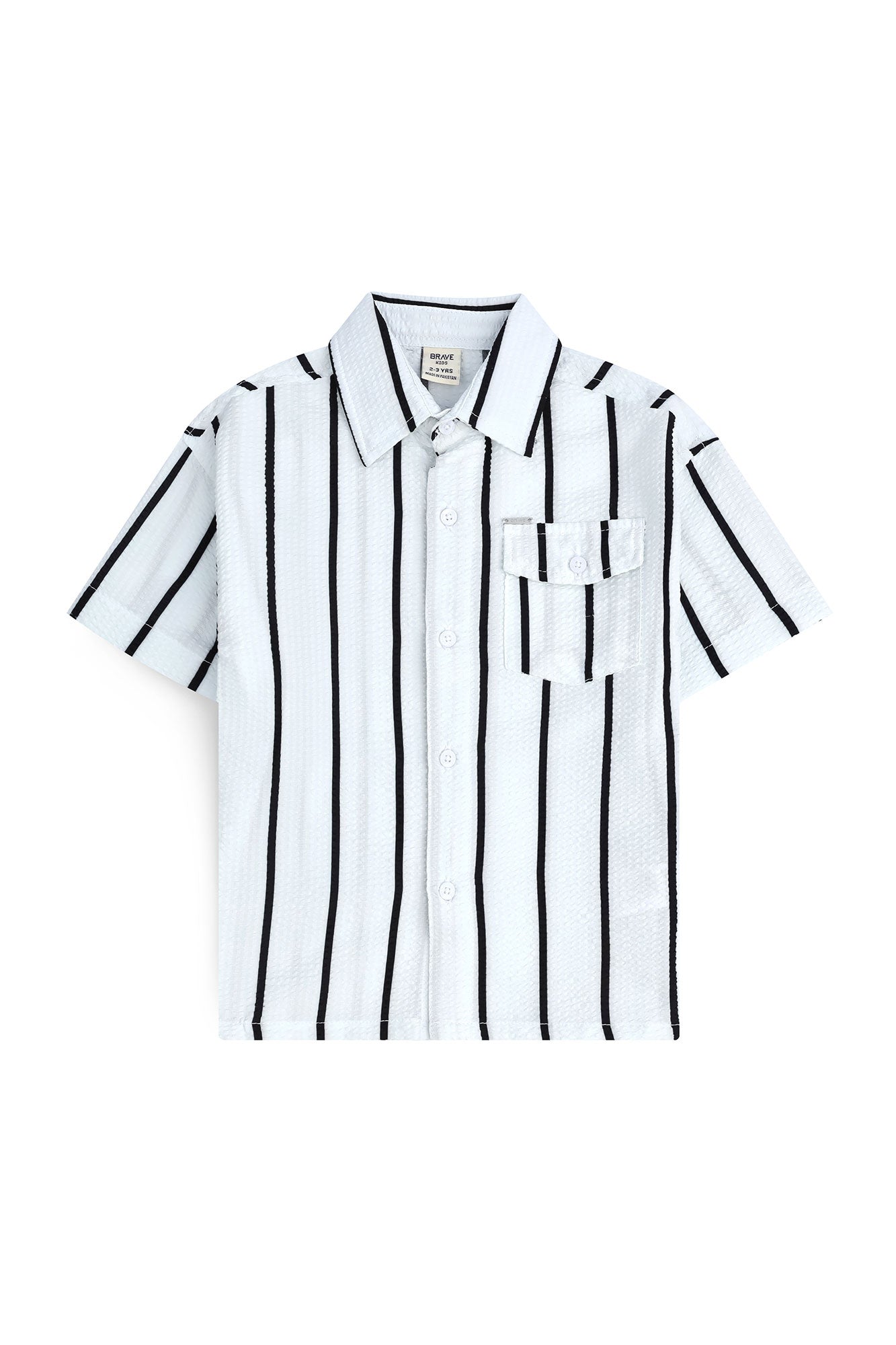 BOY'S VERTICAL STRIPED  BUTTON-DOWN SHIRT