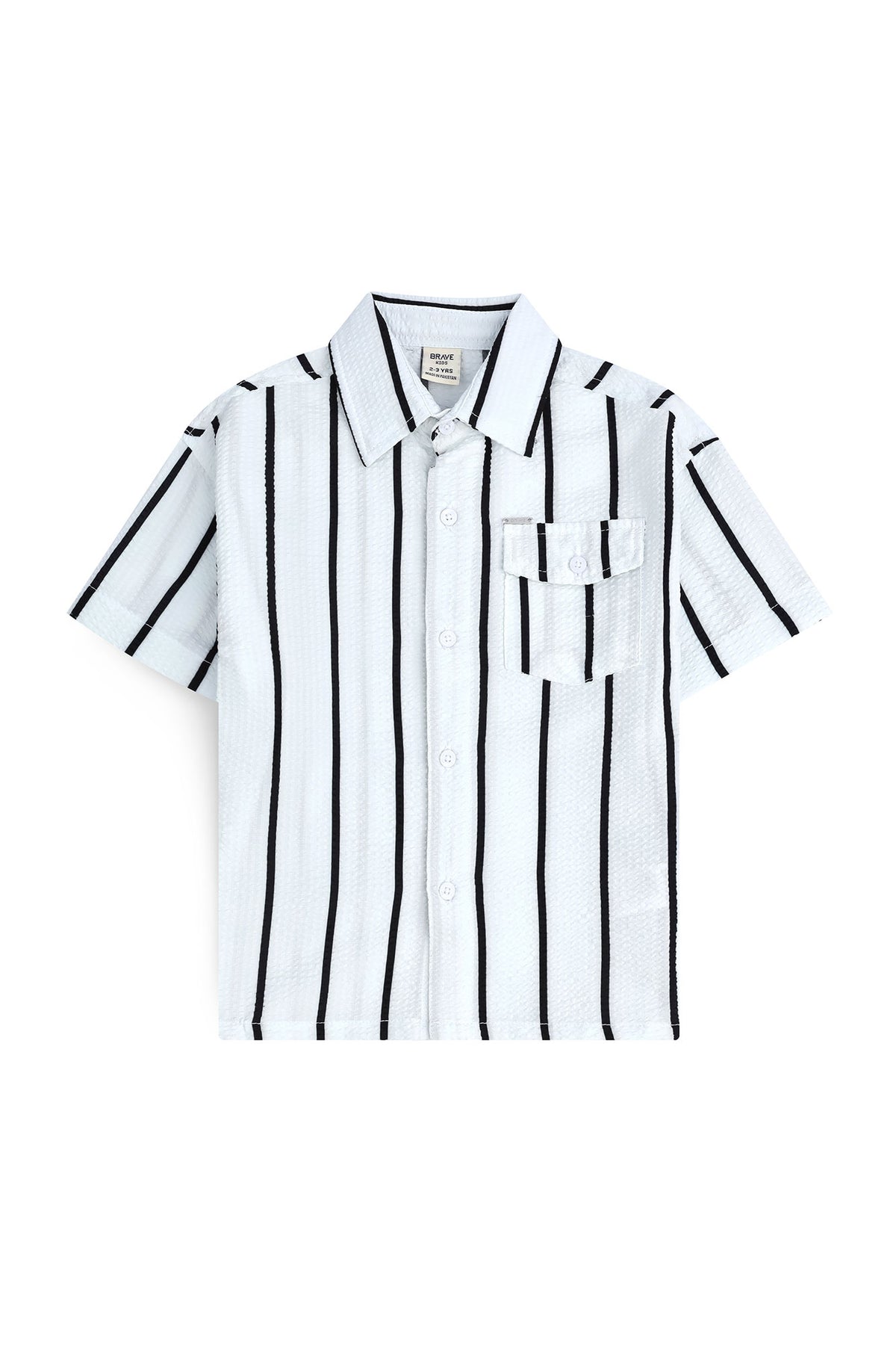 BOY'S VERTICAL STRIPED  BUTTON-DOWN SHIRT