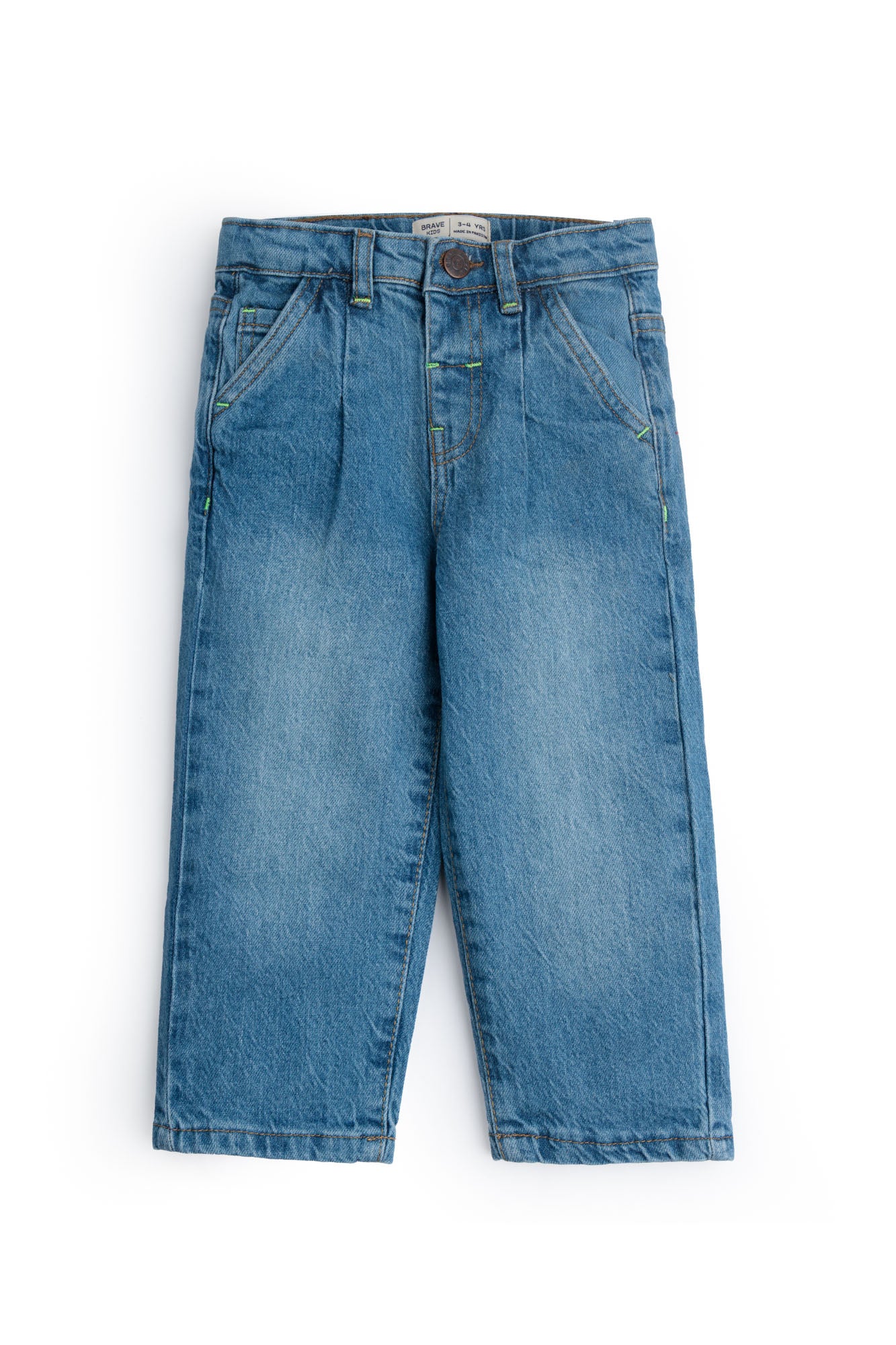 Light Wash Pleated Denim