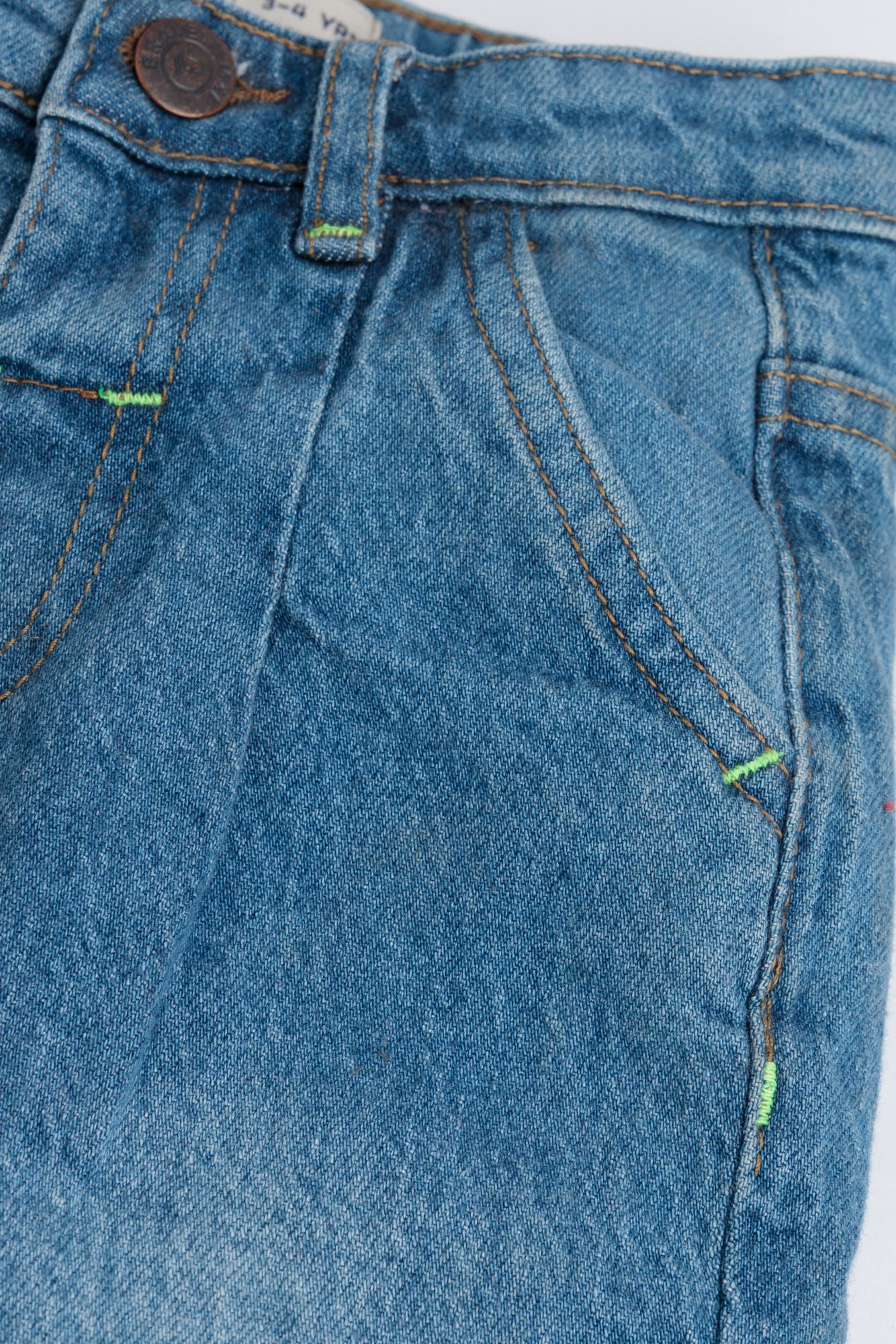 Light Wash Pleated Denim