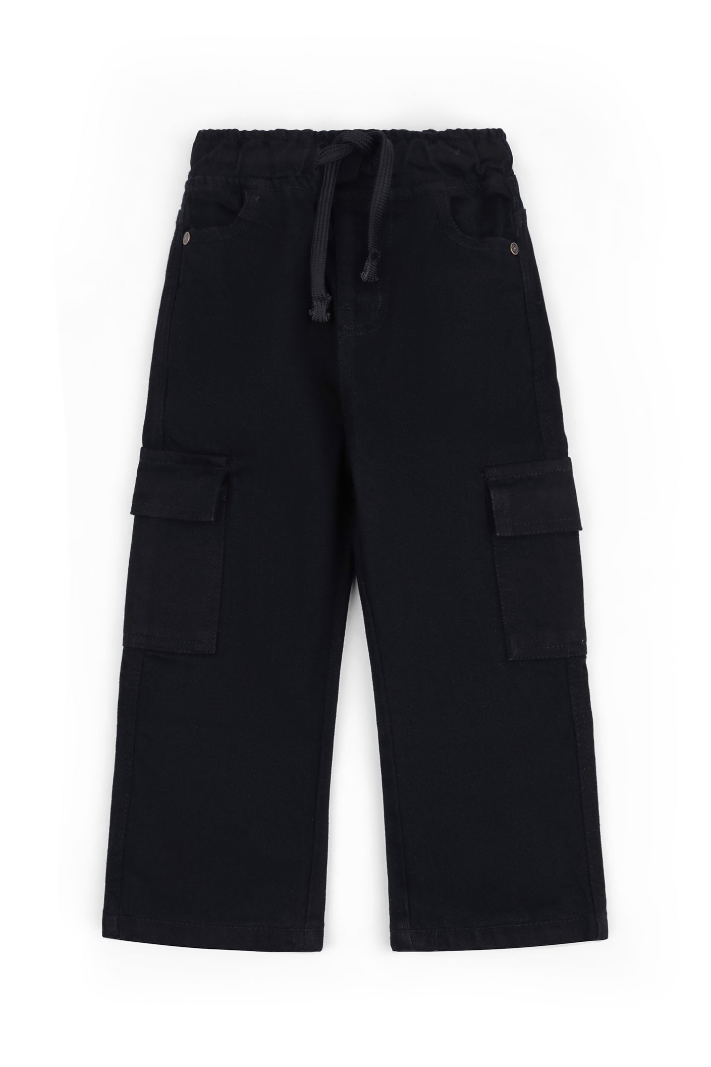 Boys' Black Denim Cargo Pants