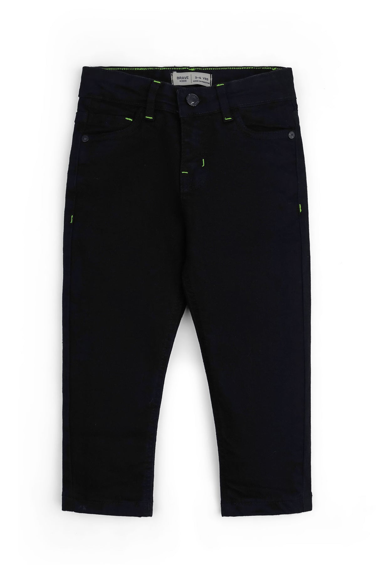 Boy's Neon-Stitch Midnight Denim