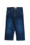 Dark Wash Pleated Denim