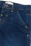 Dark Wash Pleated Denim
