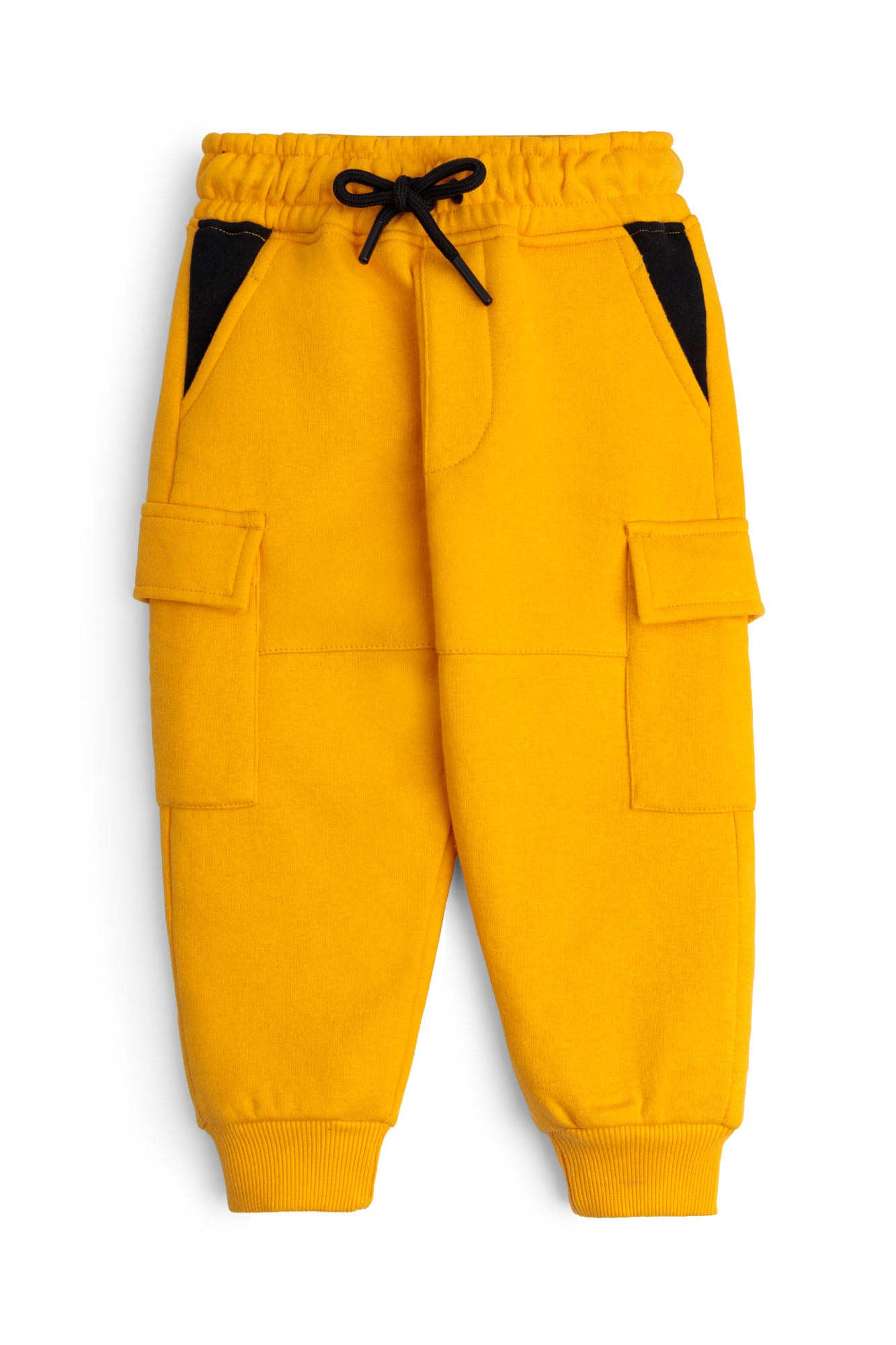 Yellow Fleece Cargo Joggers