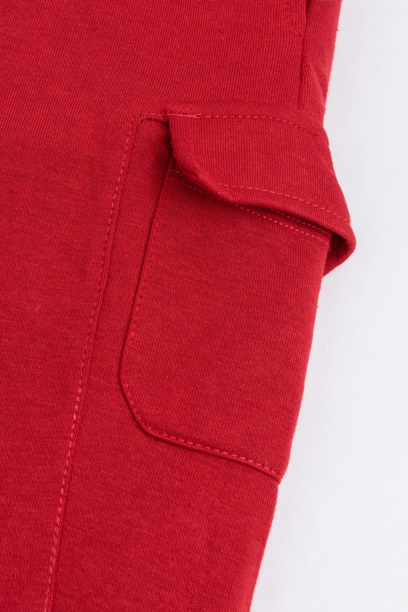 Red Fleece Cargo Joggers