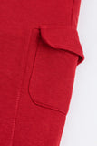 Red Fleece Cargo Joggers