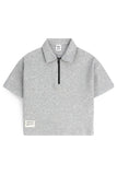 Textured Zip-Neck Boxy POLO SET