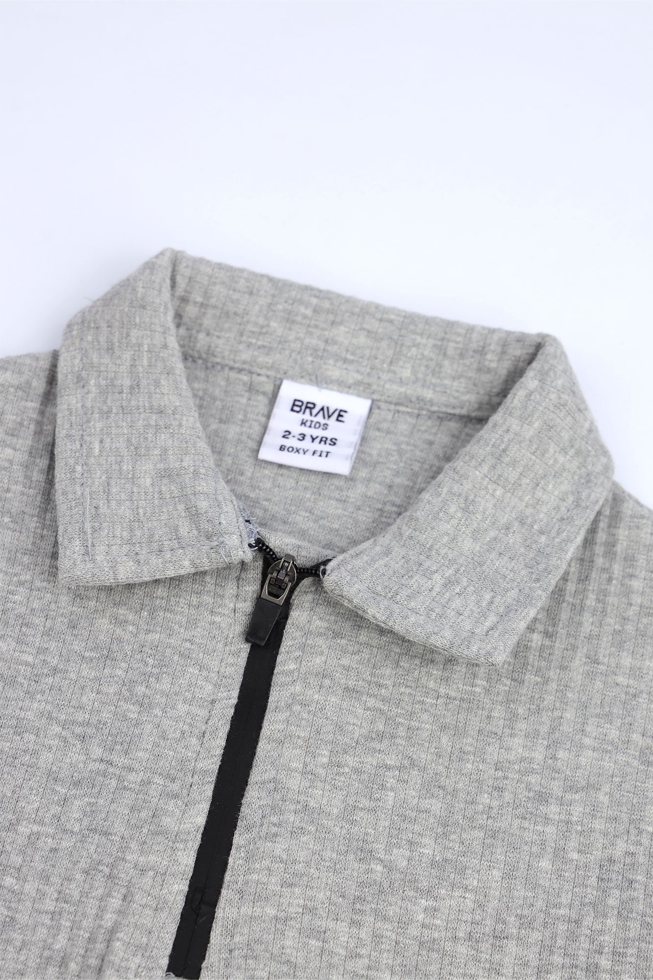 Boys' Textured Zip-Neck Boxy Polo