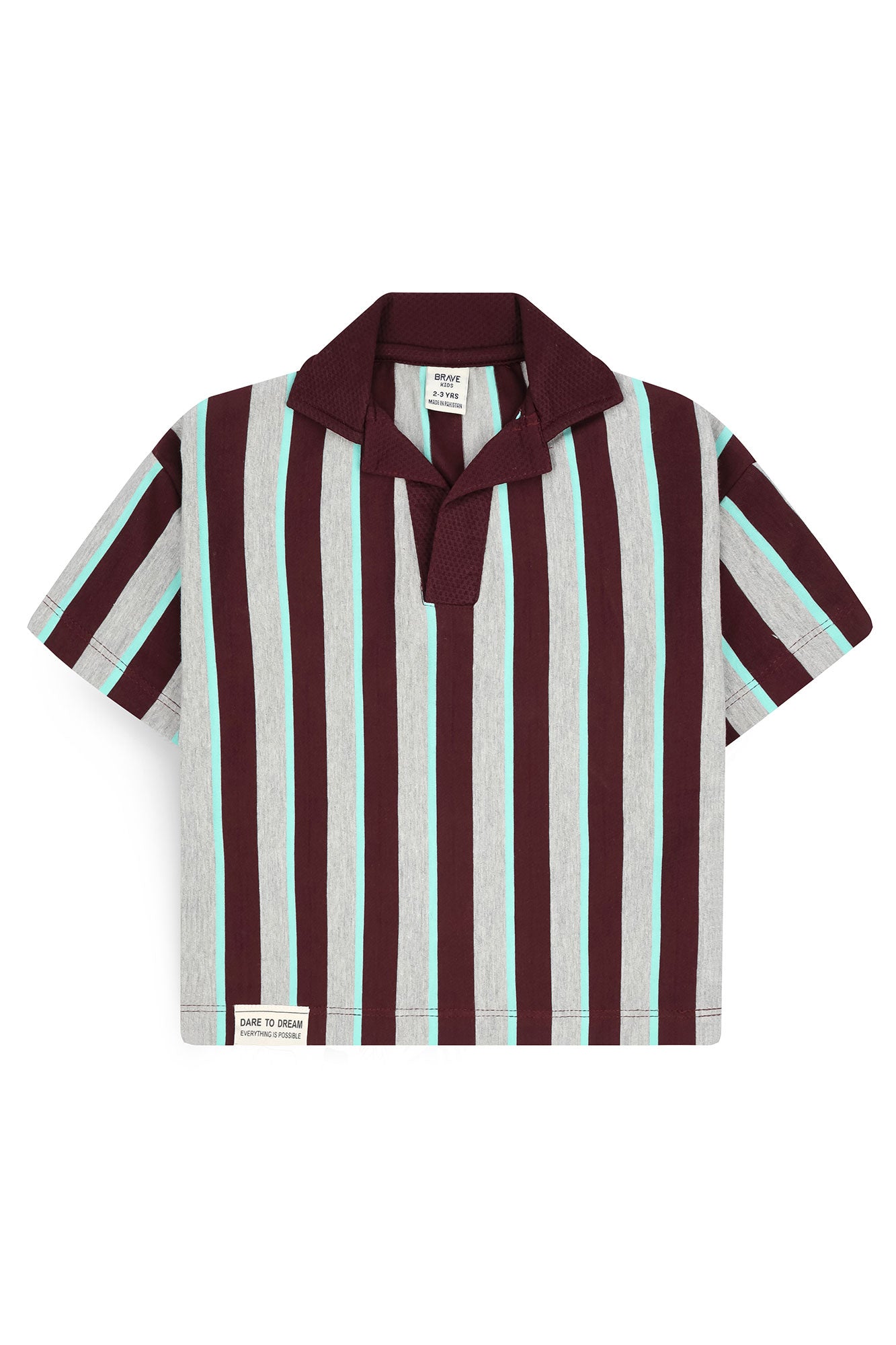 Boys' Vertical Stripe Boxy Polo