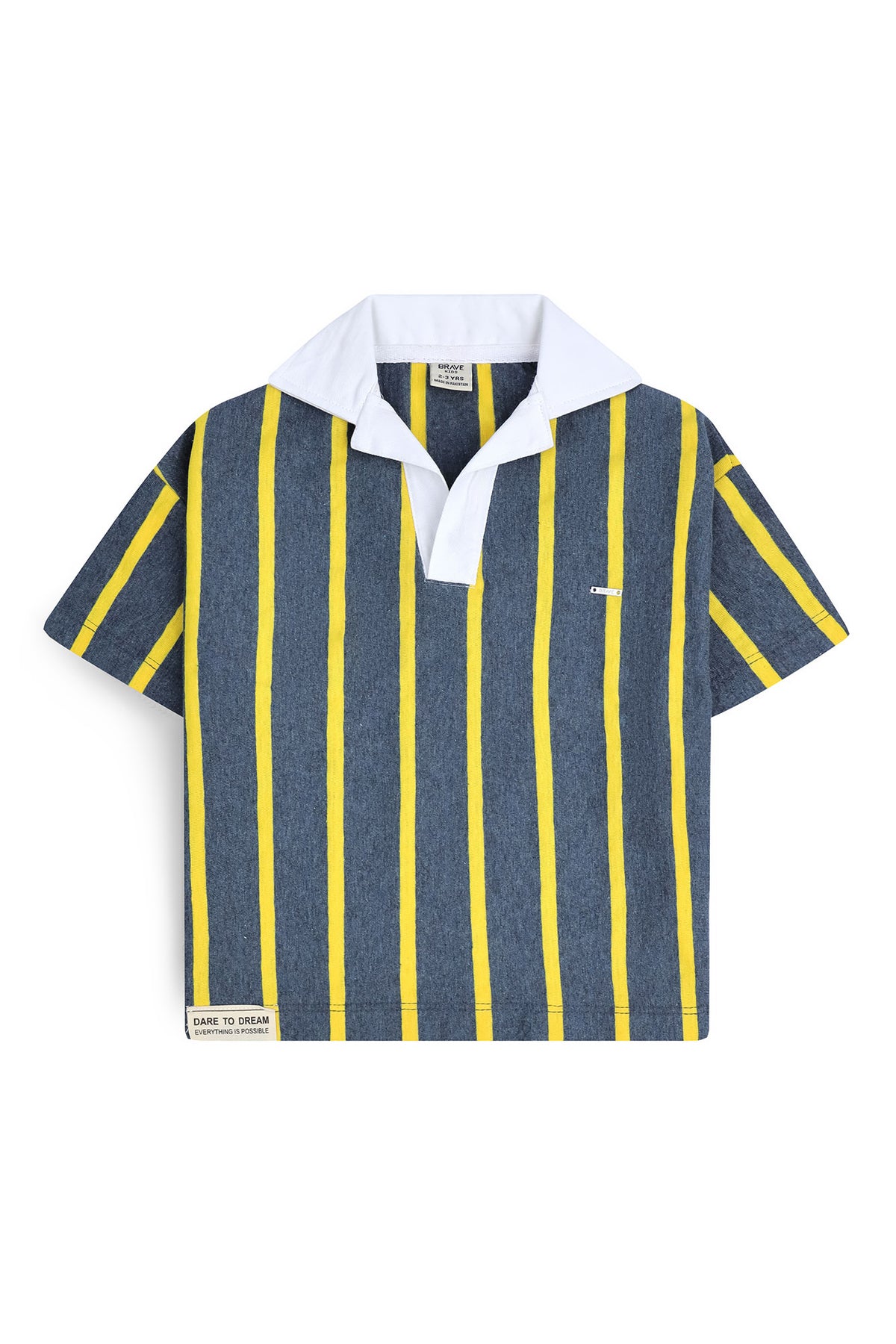 Boys' Vertical Stripe Boxy Polo