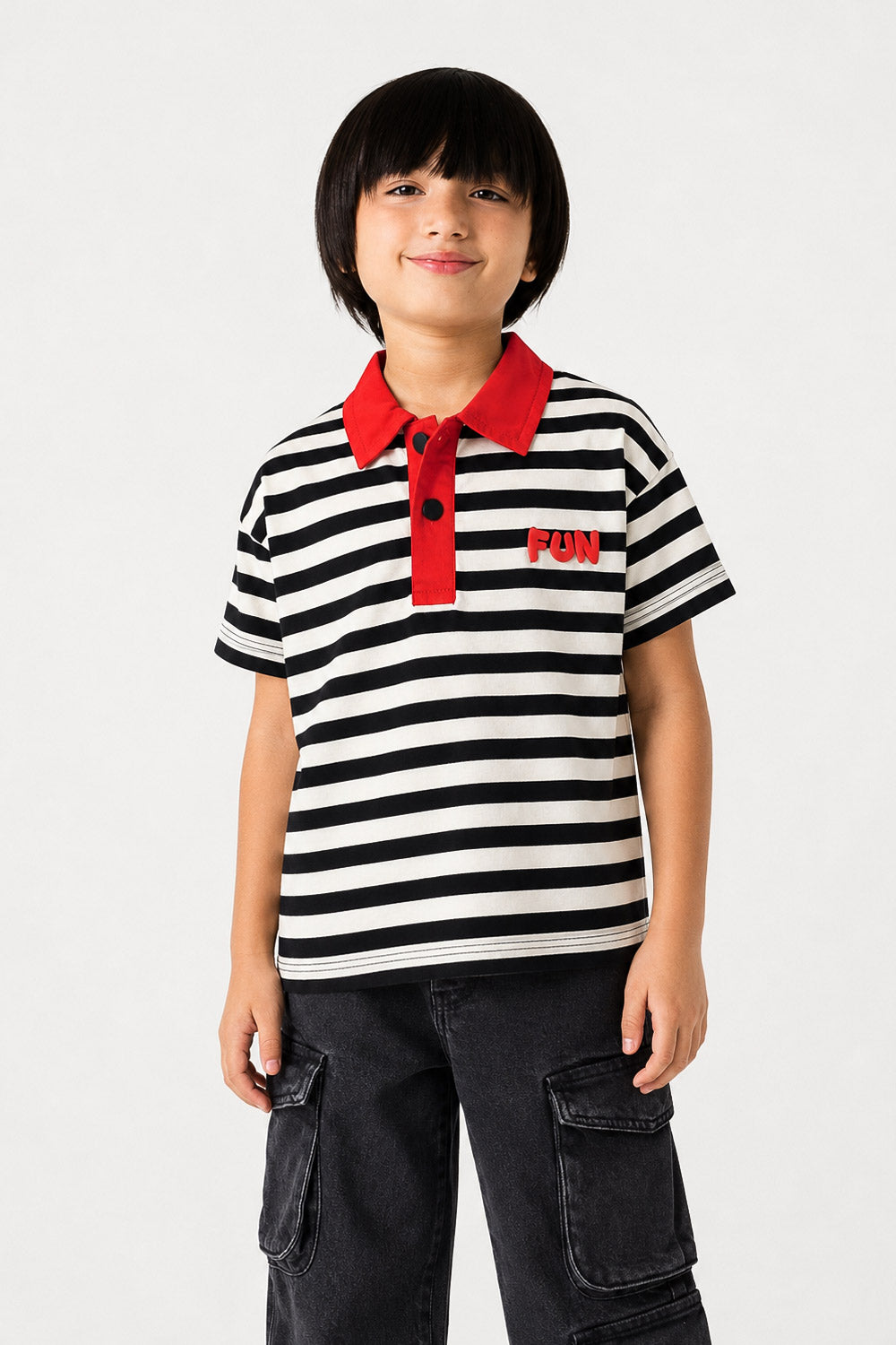 Boys' Stripe Boxy Polo