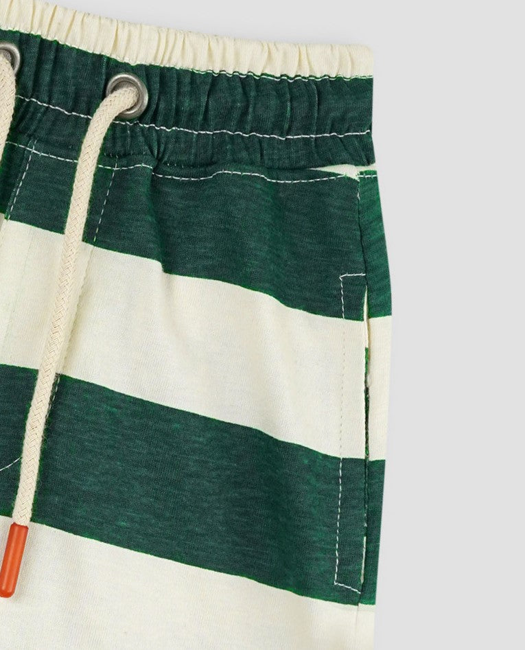 Green White Stripe Short