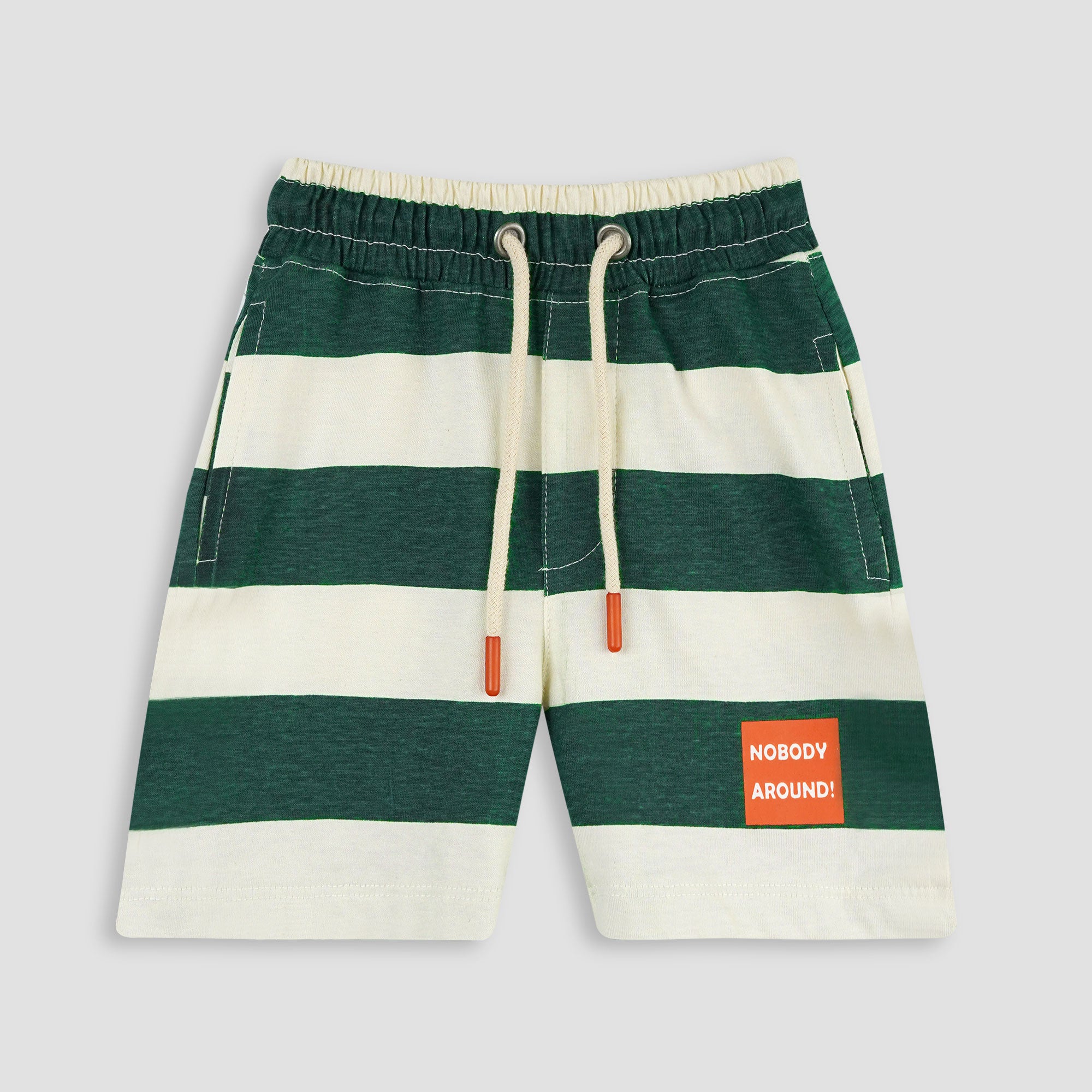 Green White Stripe Short