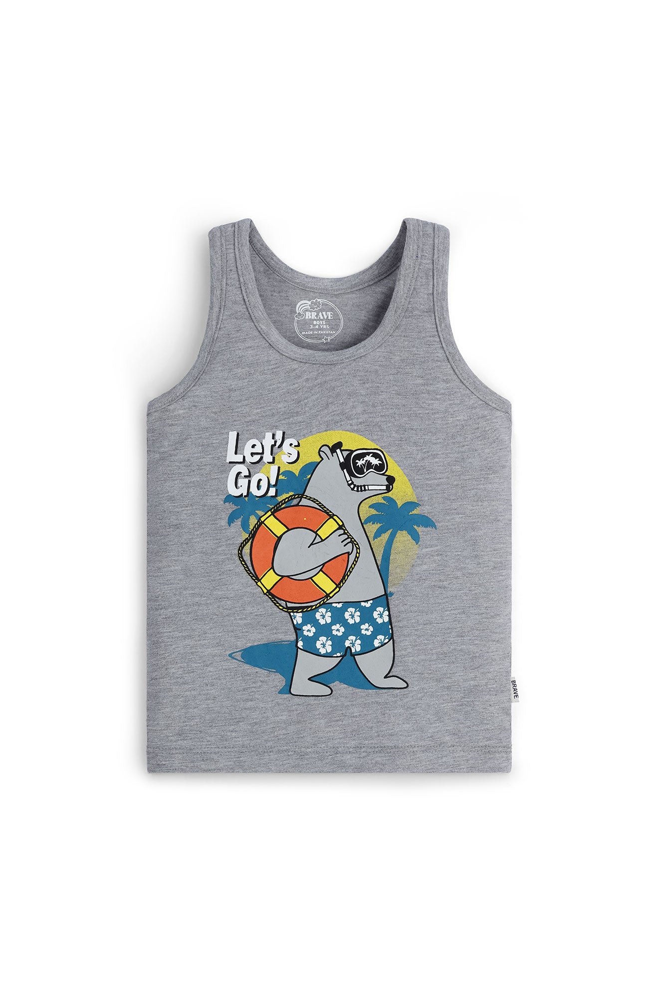 Boys' "Let's Go" Beach Bear Tank Top
