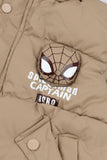 Beige Spiderman Sleeveless Puffer Jacket