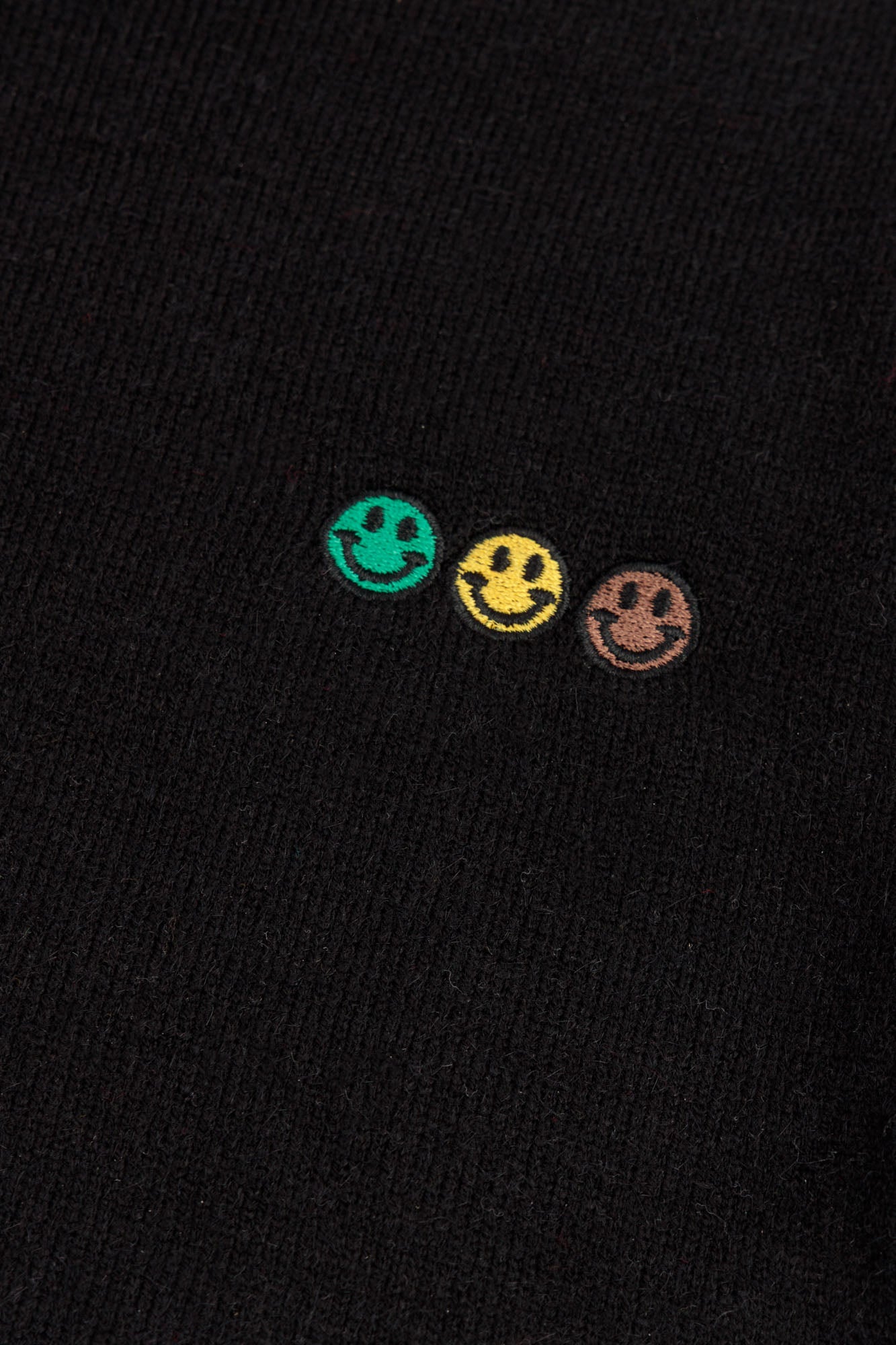 Black Smiley Face Sweater