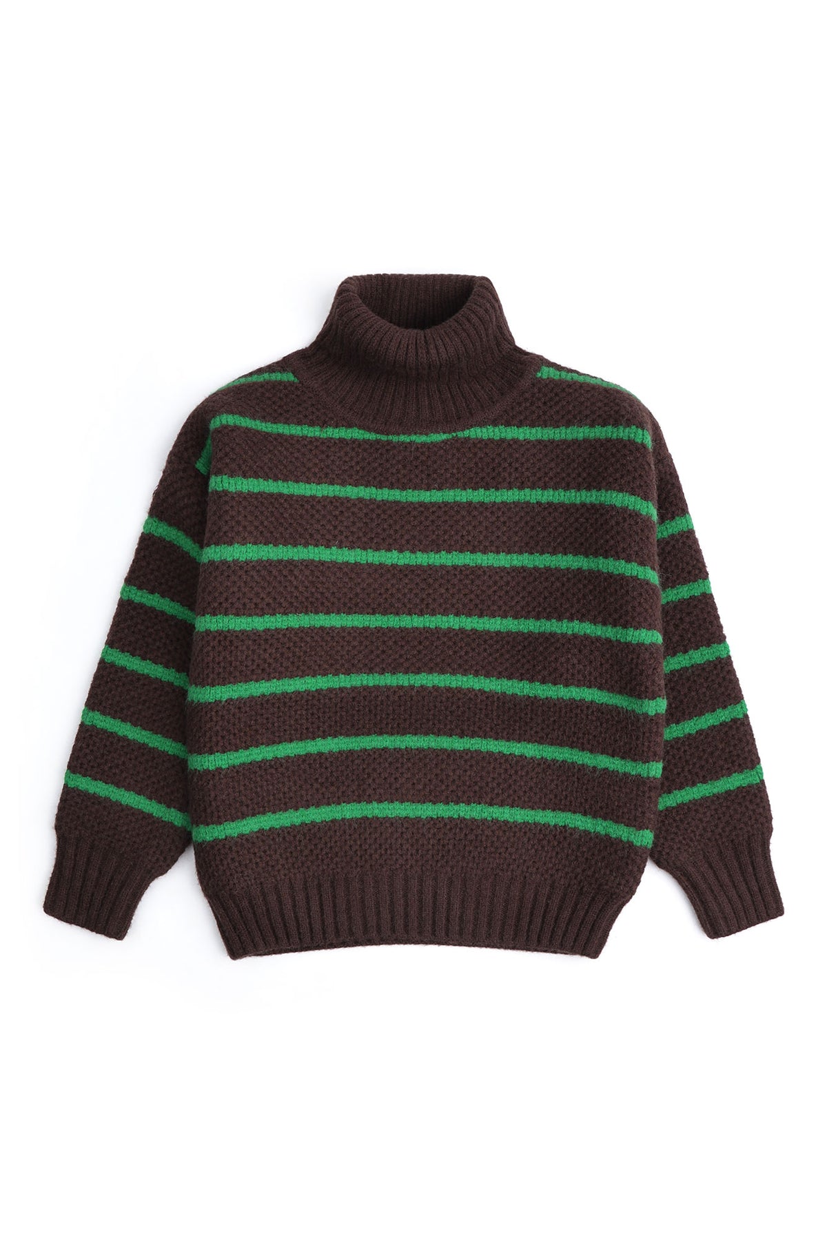 Striped High-Neck Sweater
