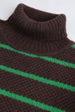 Striped High-Neck Sweater