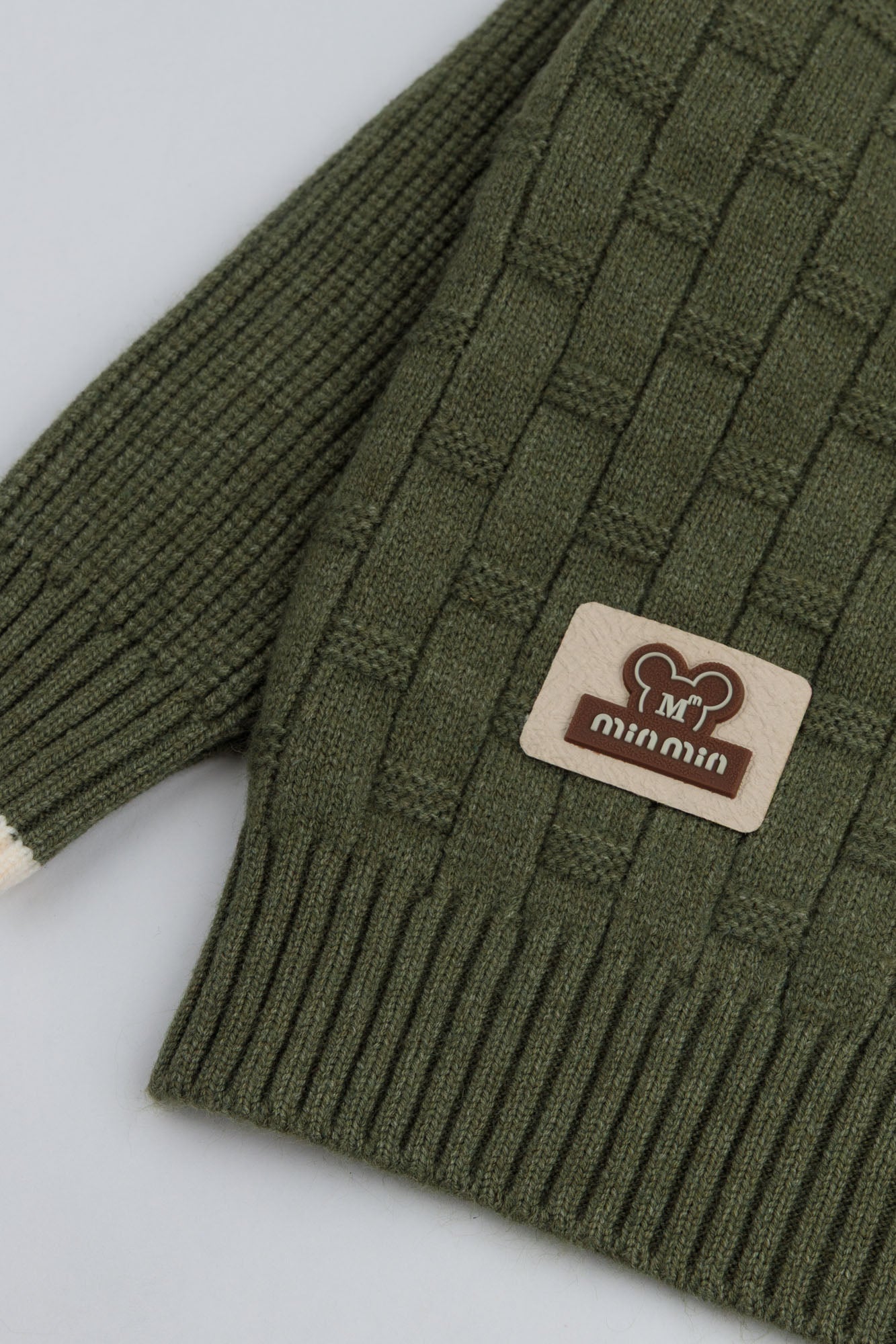 Olive Textured Block Sweater