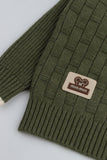 Olive Textured Block Sweater