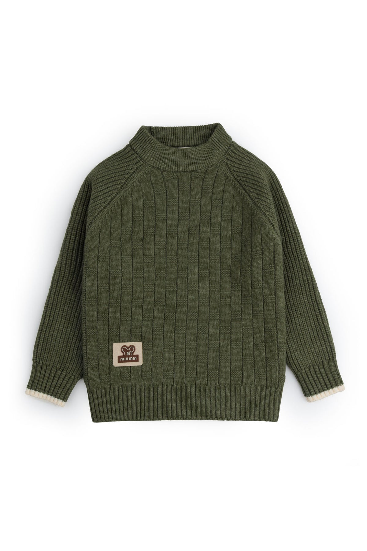 Olive Textured Block Sweater