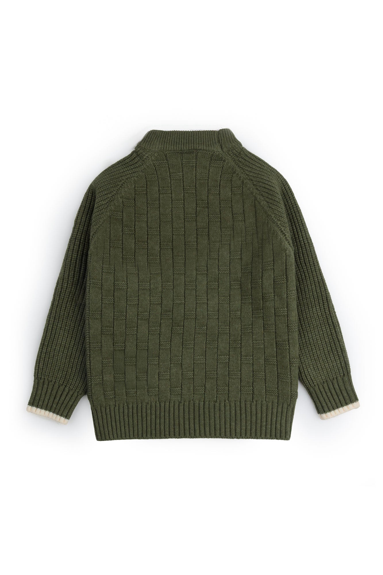 Olive Textured Block Sweater