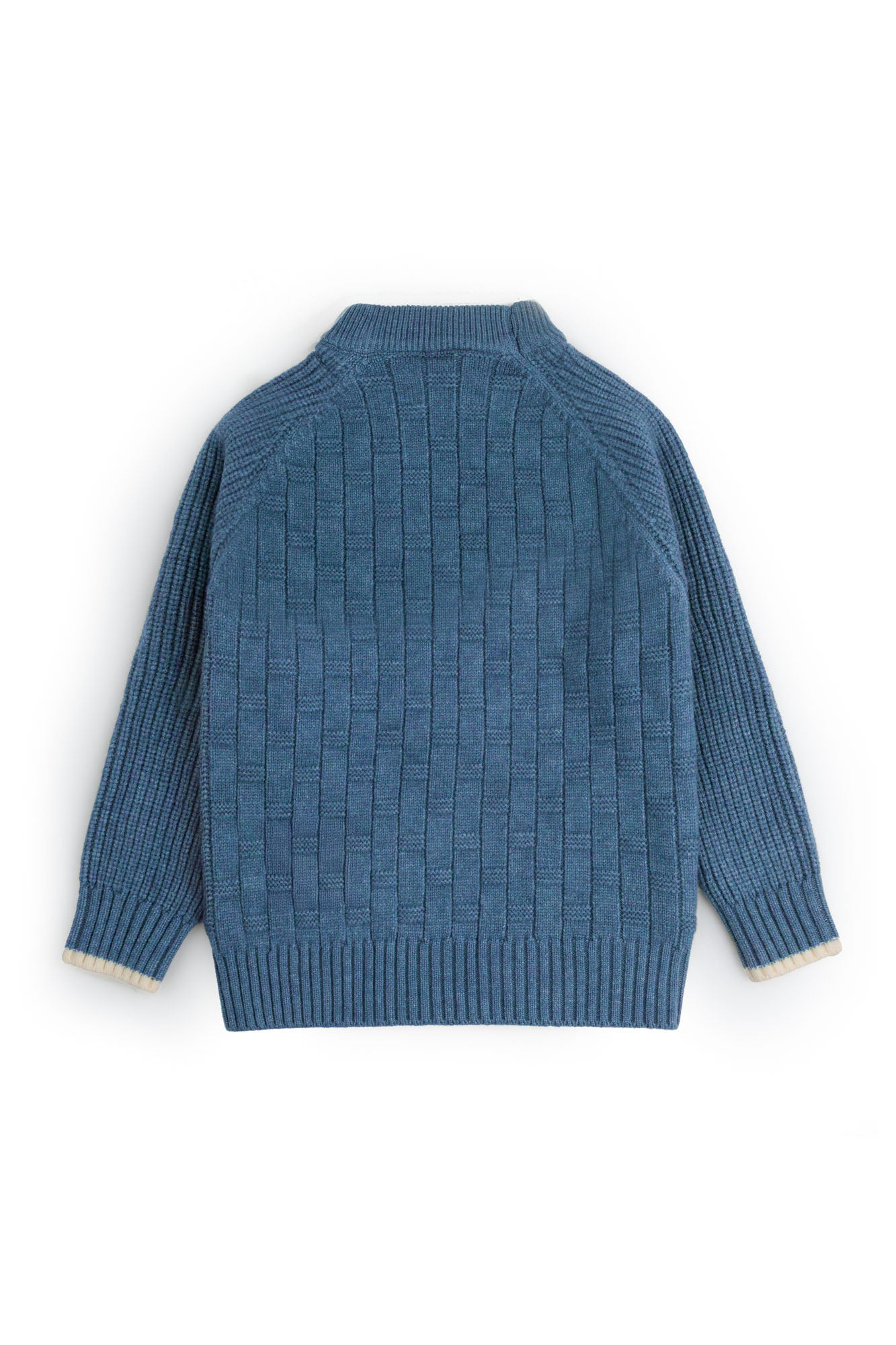 Blue Textured Block Sweater