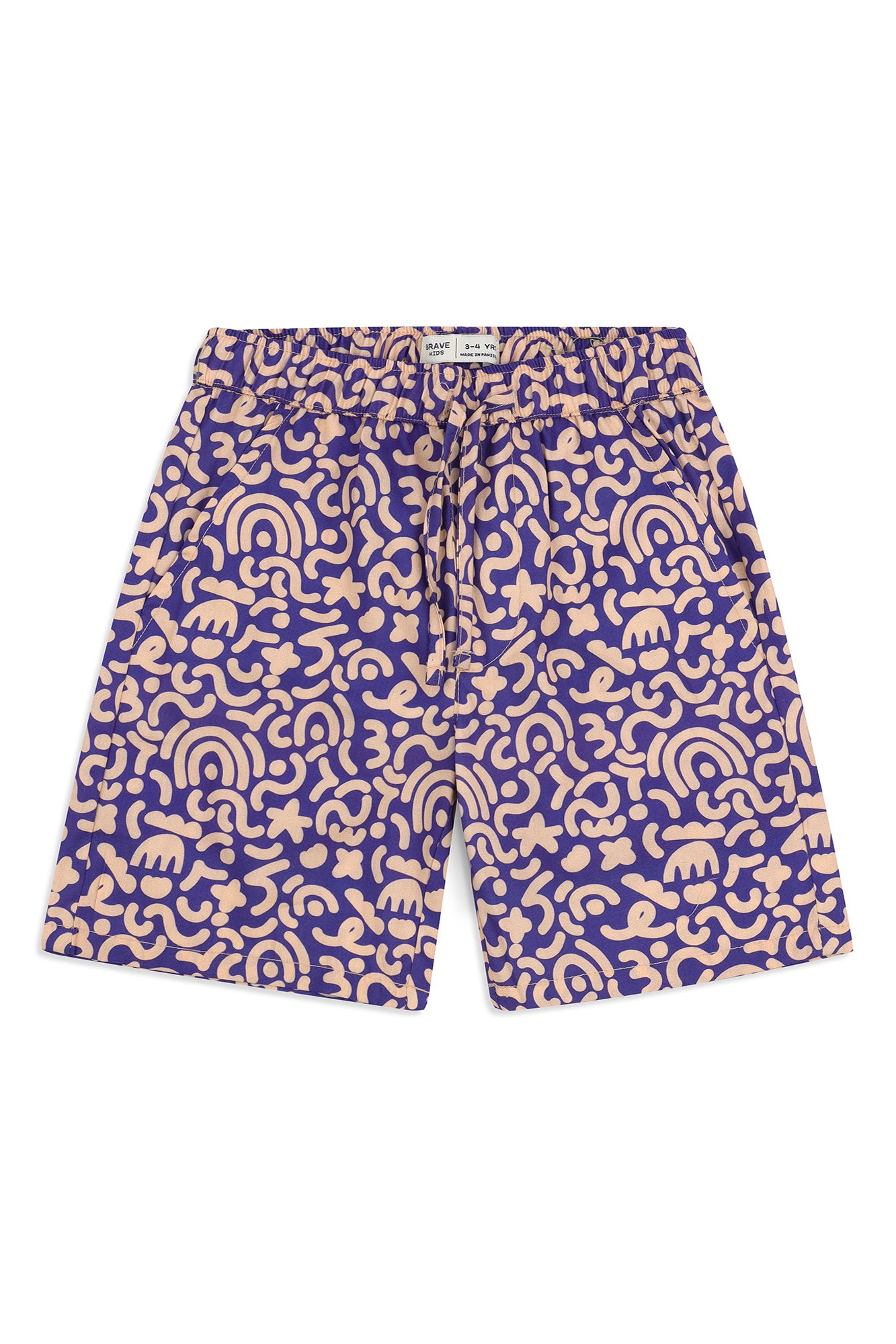Boys’ Abstract Doodle Printed Shorts