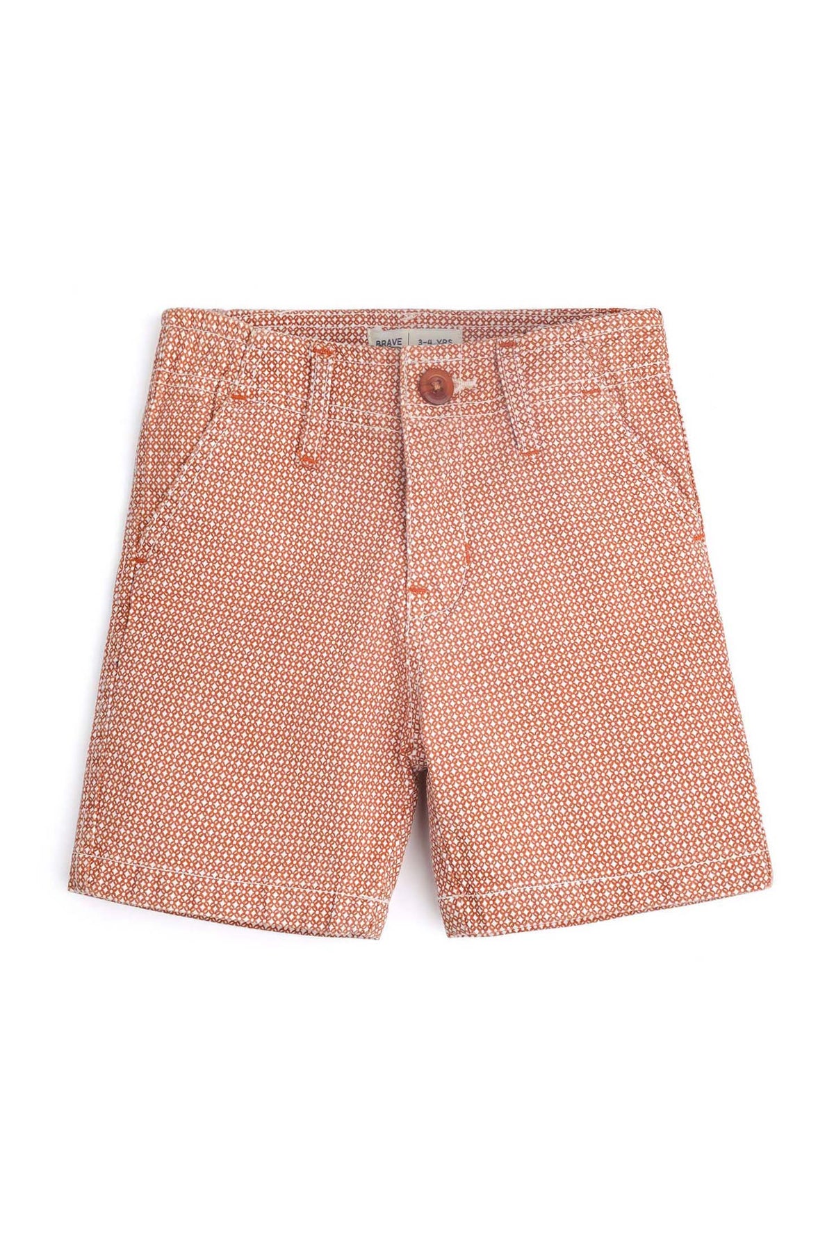 Boys Orange Printed Short