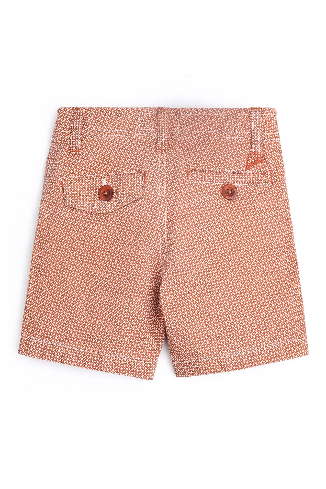 Boys Orange Printed Short