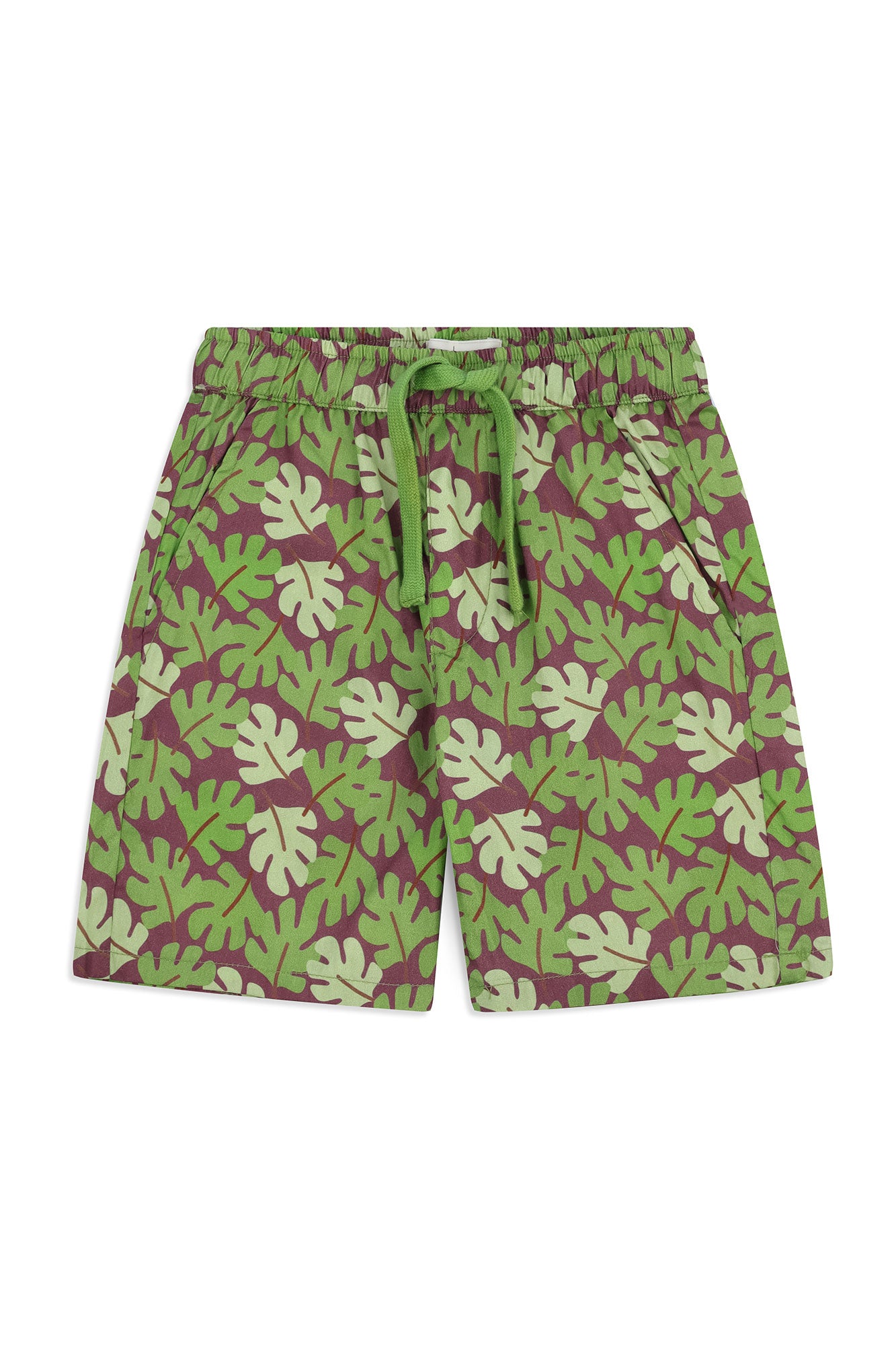 Boys’ Tropical Monstera Leaf Printed Shorts