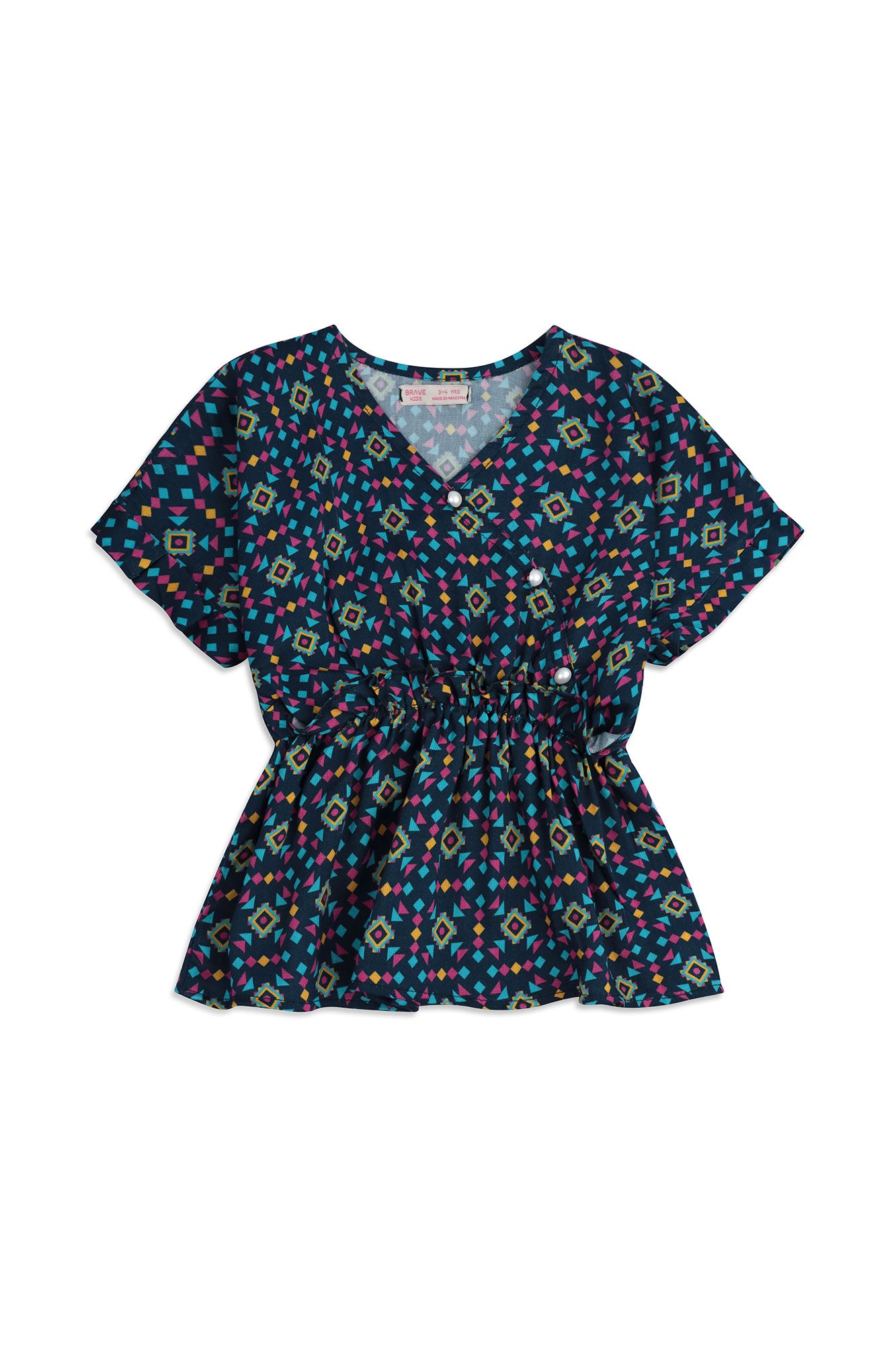 Girls' Black Tribal Geometric Co-Ord Set