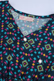 Girls' Black Tribal Geometric Co-Ord Set