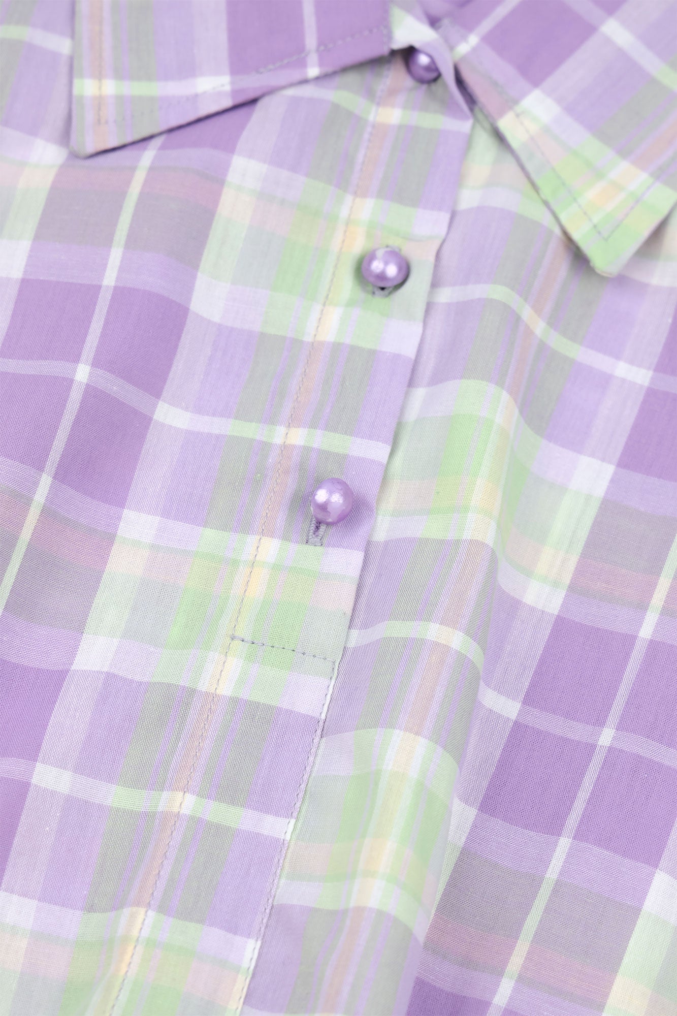 Girls' Lavender Plaid Floral Skirt Set