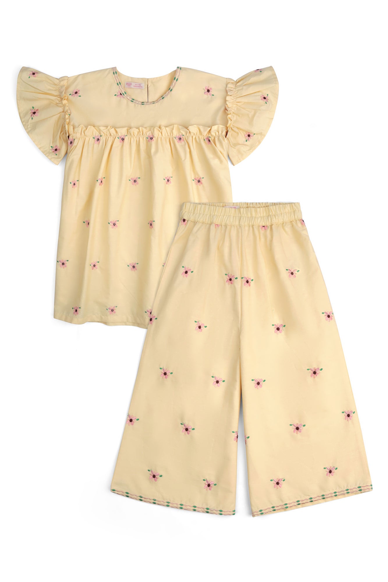 Girls’ Ruffle Sleeve Floral CO-ORD Set