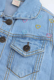 Heart Embroidered Denim Jacket