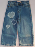 Heart Patch Girls' Wide-Leg Denim