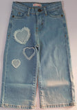 Heart Patch Girls' Wide-Leg Denim Jeans