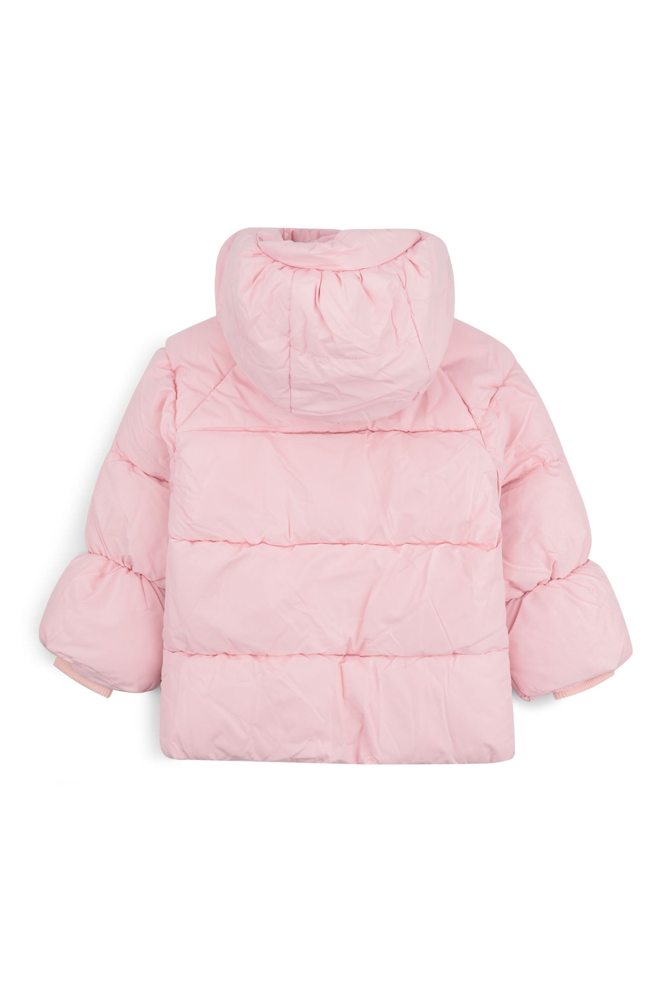 Baby Pink Puffer Jacket with Star and Moon Toggles